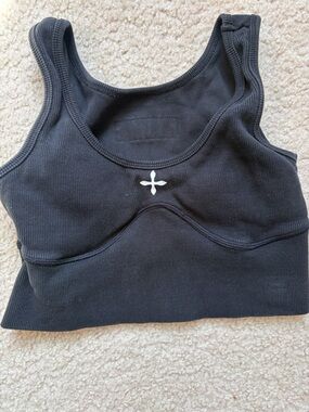 SMFK Black Ribbed Sports Bra tank